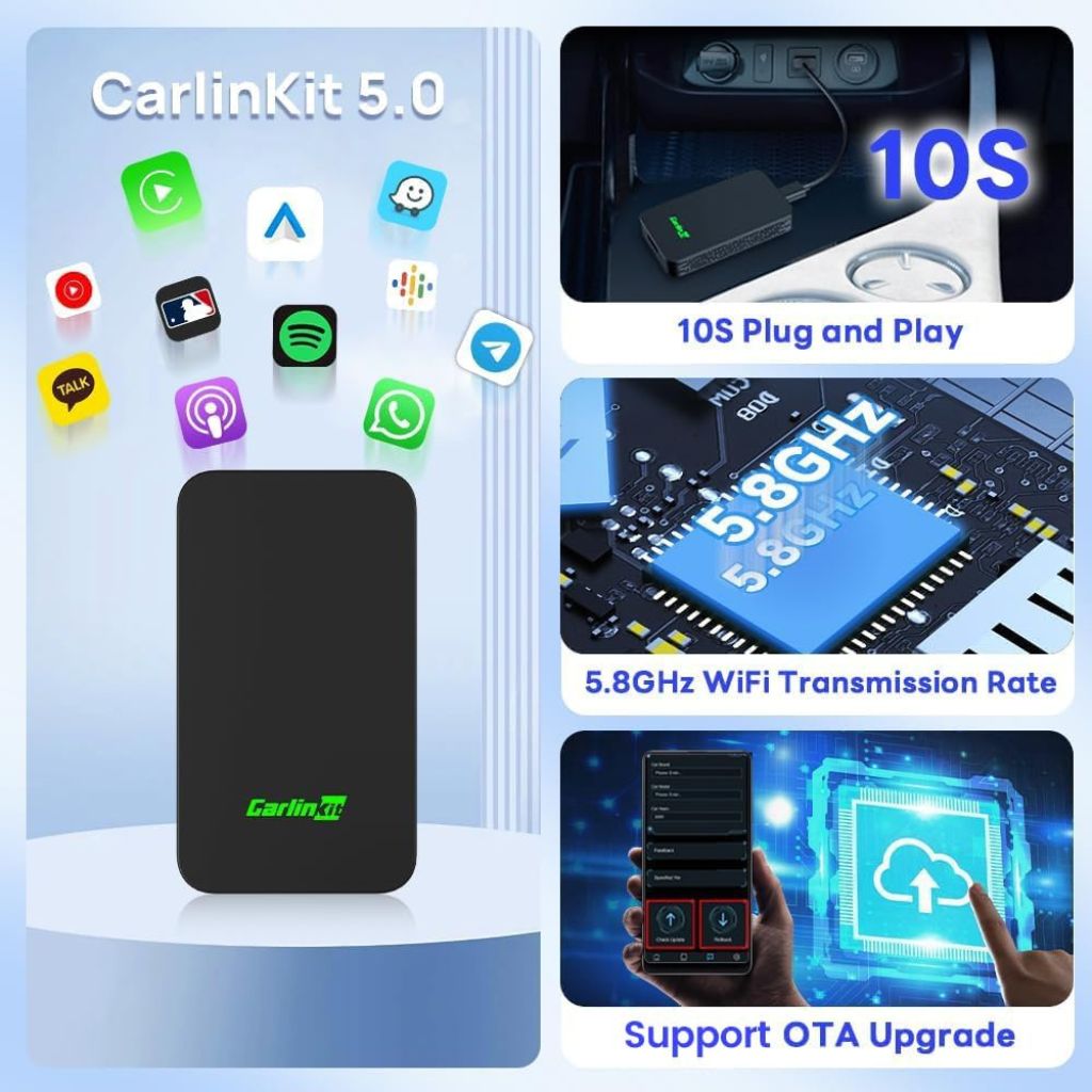 Calinkit Adaptador Inalambrico CarPlay / Android Auto