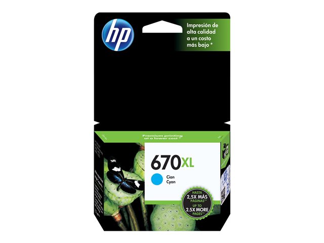 HP Cartucho Cian #670XL (CZ118AL)