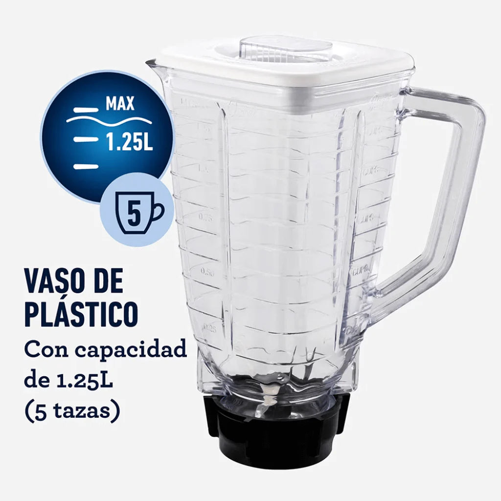 Oster Licuadora con Vaso de Plástico y Control de Perilla BLSTKAP-WRD