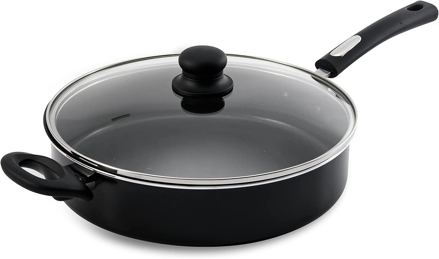 Hamilton Beach Sartén Antiadherente 28CM | 11" Borde Acampanado 3.0MM C/Tapa HAA106