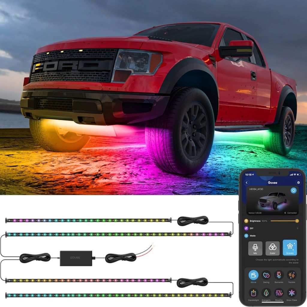 Govee Underglow 4 Luces LED Inteligentes RGBIC