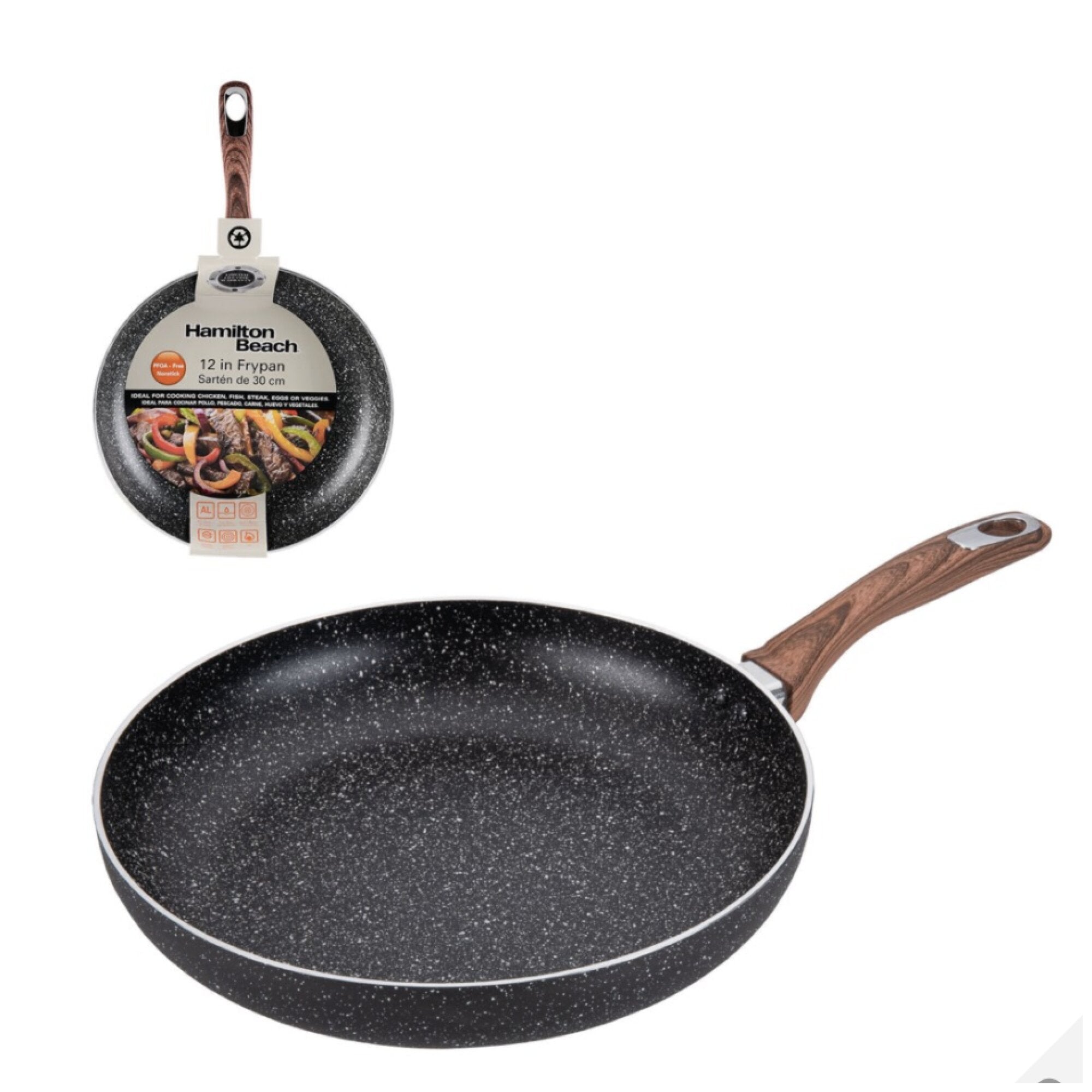 Hamilton Beach Sartén Antiadherente 12" Mármol Inducción HAP106