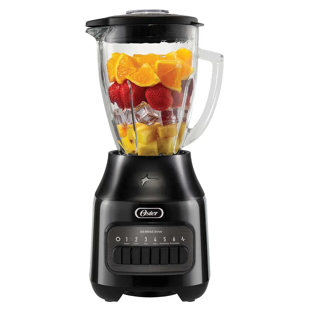 Oster Licuadora con Vaso de Vidrio y 6 Velocidades BLSTPEG-BPB