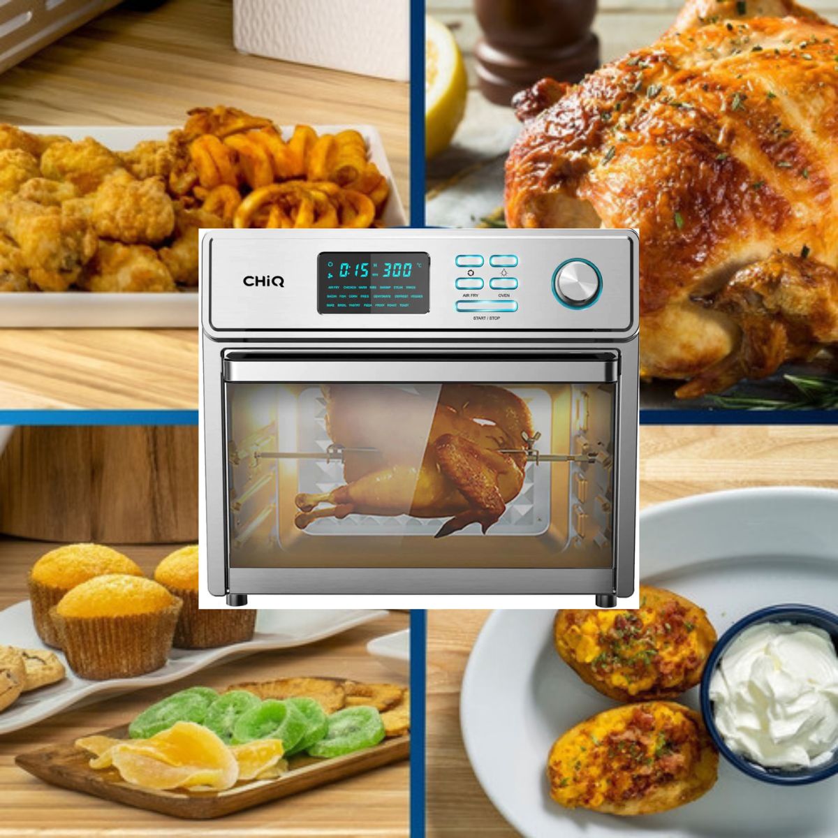 CHIQ Horno con Freidora de Aire de 25 litros CQXOF25R1D1FS