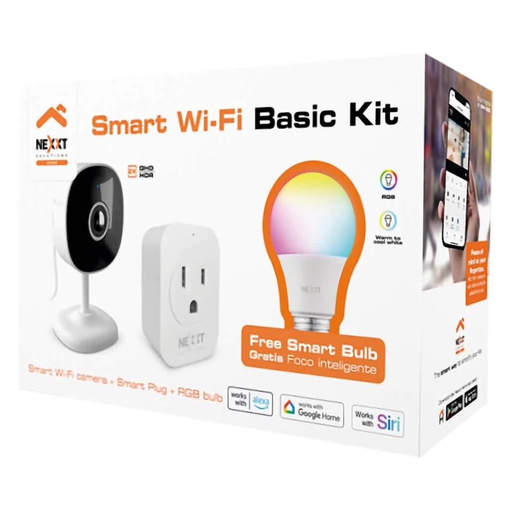 Nexxt Kit Smart Home Cámara + Enchufe + Bombillo Inteligente NHK-K116