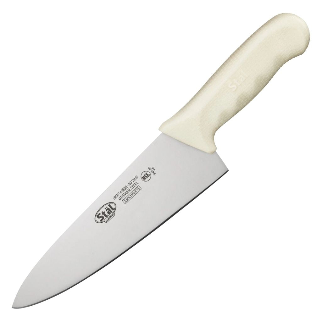 Winco Cuchillo De Chef De Grado Comercial De 8 Pulgadas Con Hoja De Acero Aleman Azul