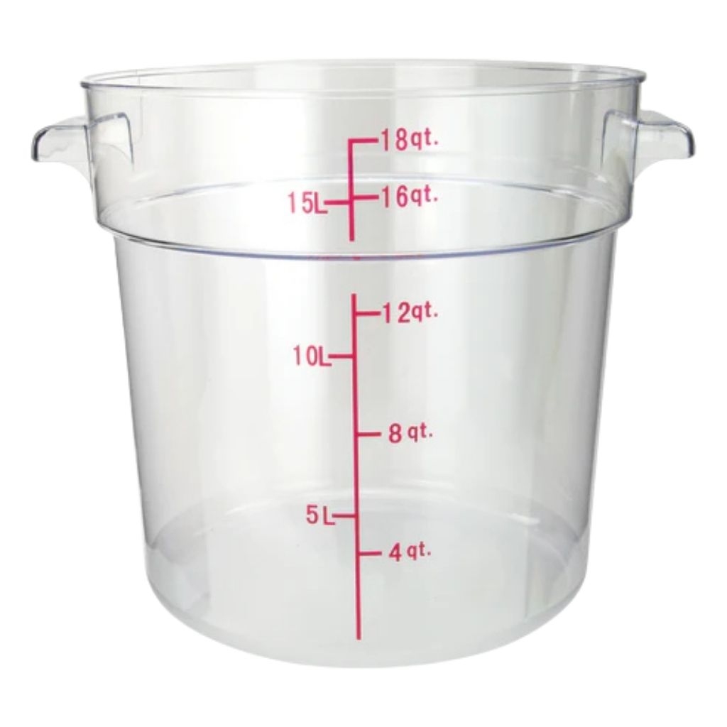 Winco Contenedor Redondo de Policarbonato 18Qt