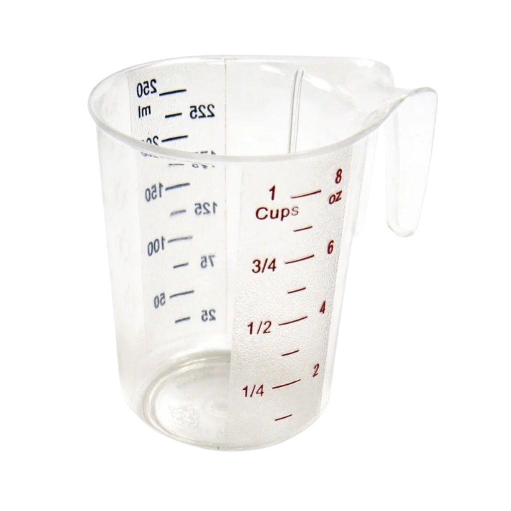 Winco Taza de Medida de Policarbonato de 1 Taza con Letras Rojas