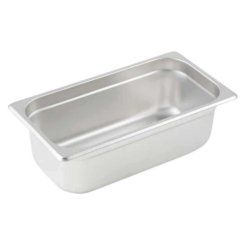 Winco Bandeja Baño María de Acero Inoxidable de 4"