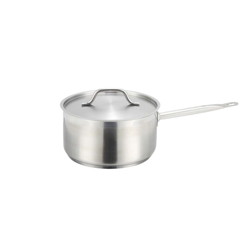 Winco Olla de Acero 2 Qts con Mango y Tapa