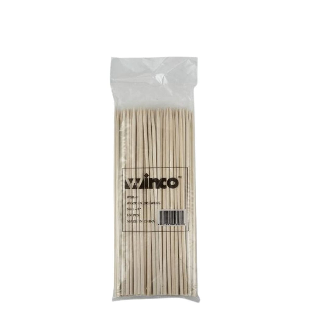 Winco Pinchos 8 pulgadas Bambú, paquete 100 unidades