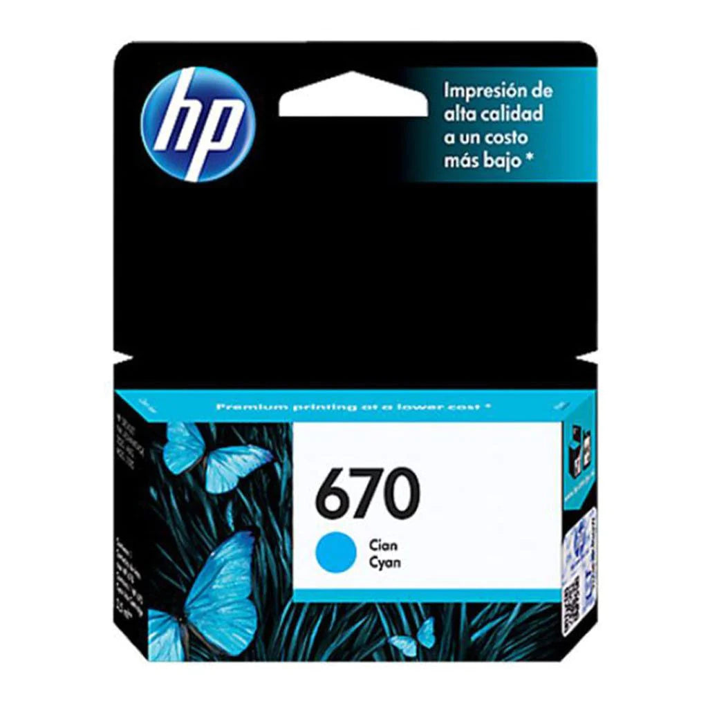 HP Cartucho Cyan #670 (CZ114AL)