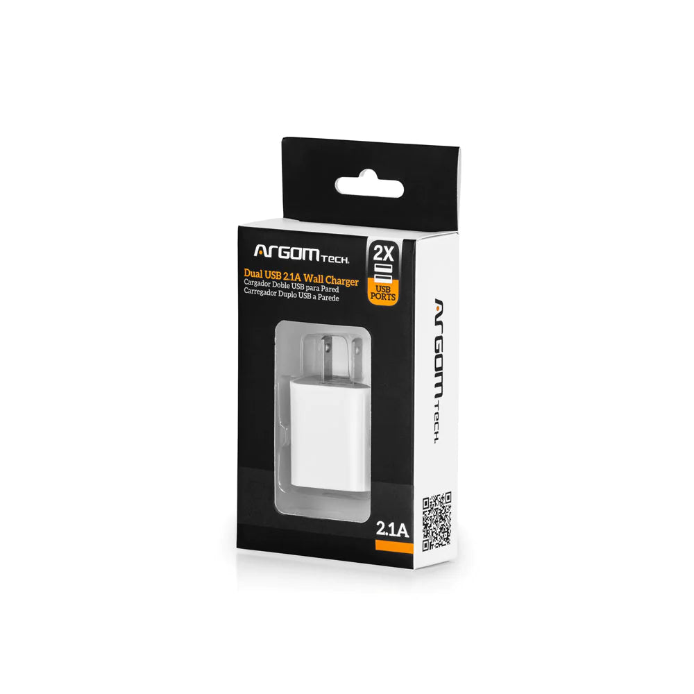 Argom Cargador de Pared Doble USB