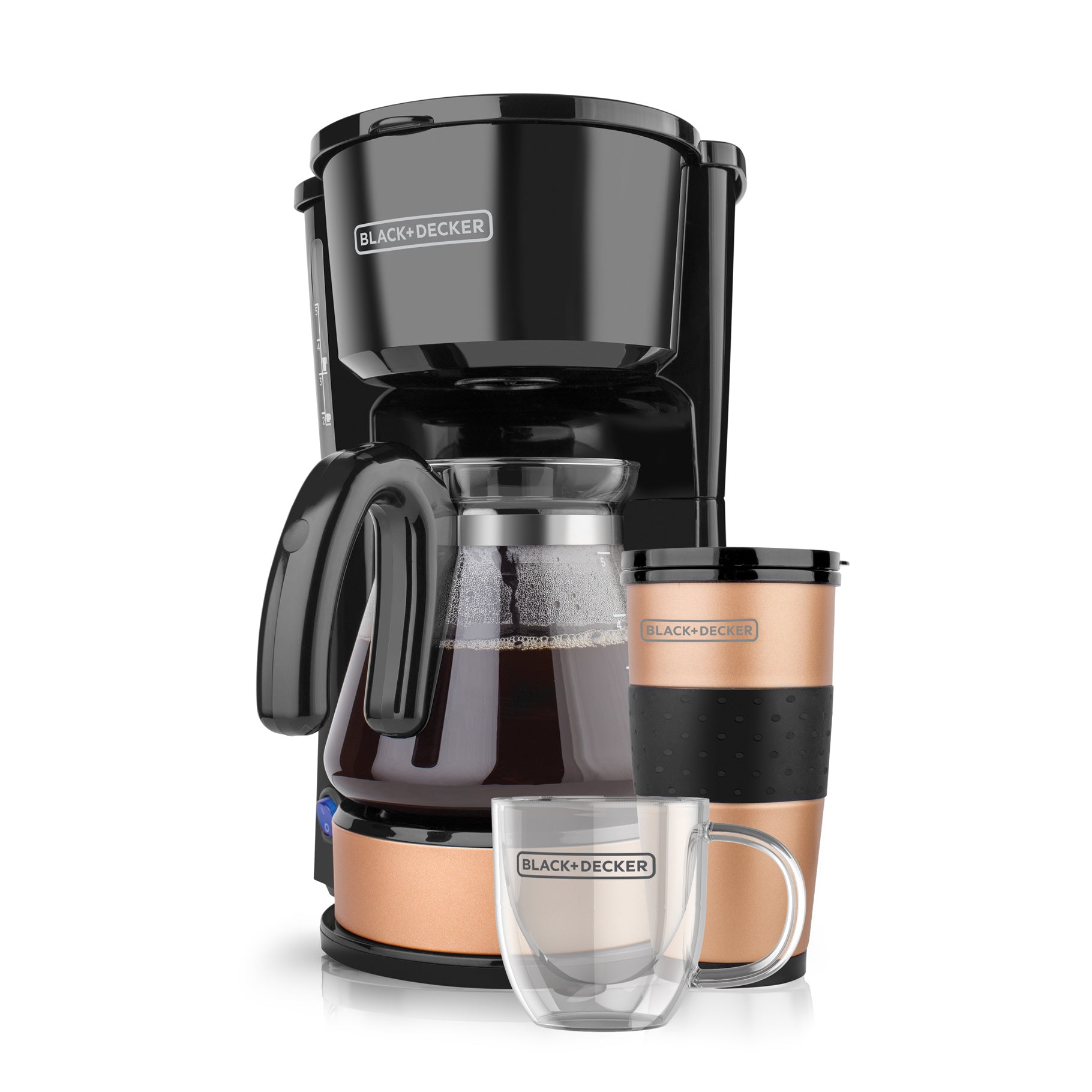 Black + Decker Cafetera 5 Tazas 4 en 1 Negro Cobre CM0755BC