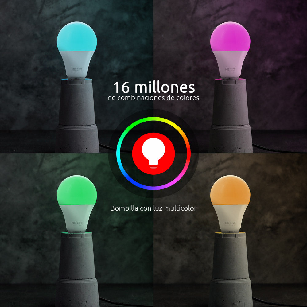 Nexxt Bombilla LED inteligente Wi-Fi 110V - A19 - NHB-C110