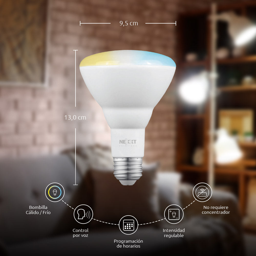 Nexxt Bombilla LED inteligente Wi-Fi 110V - BR30 - NHB-W210