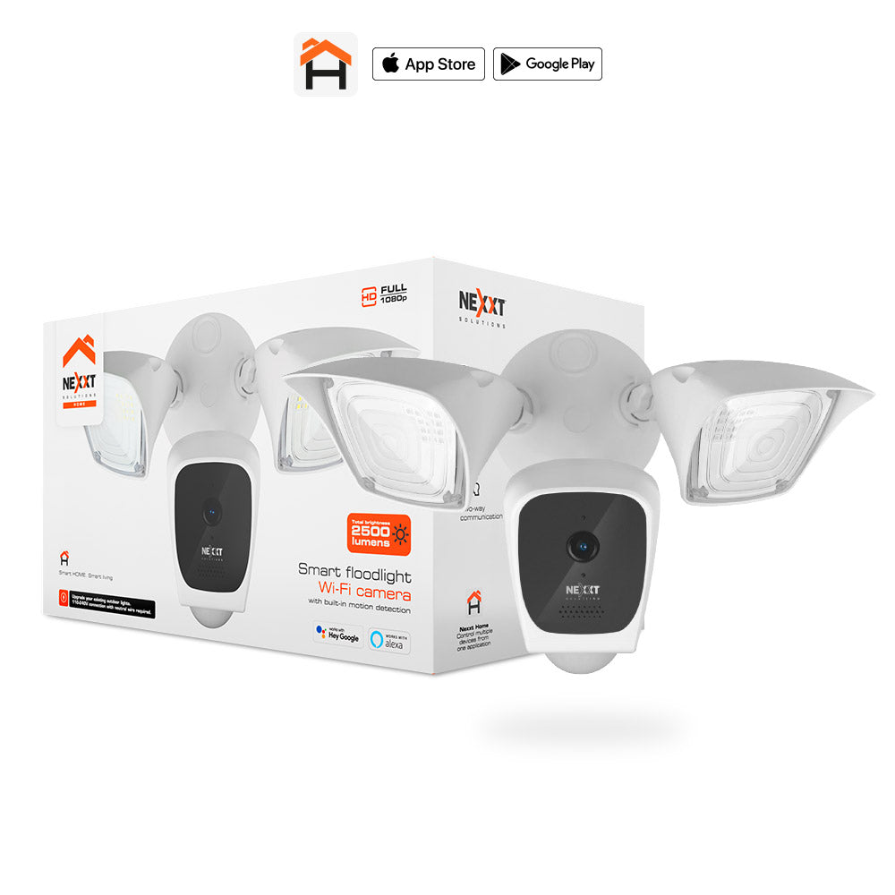 Nexxt Cámara inteligente Wi-Fi con Proyectores y Detector de Movimiento Integrados