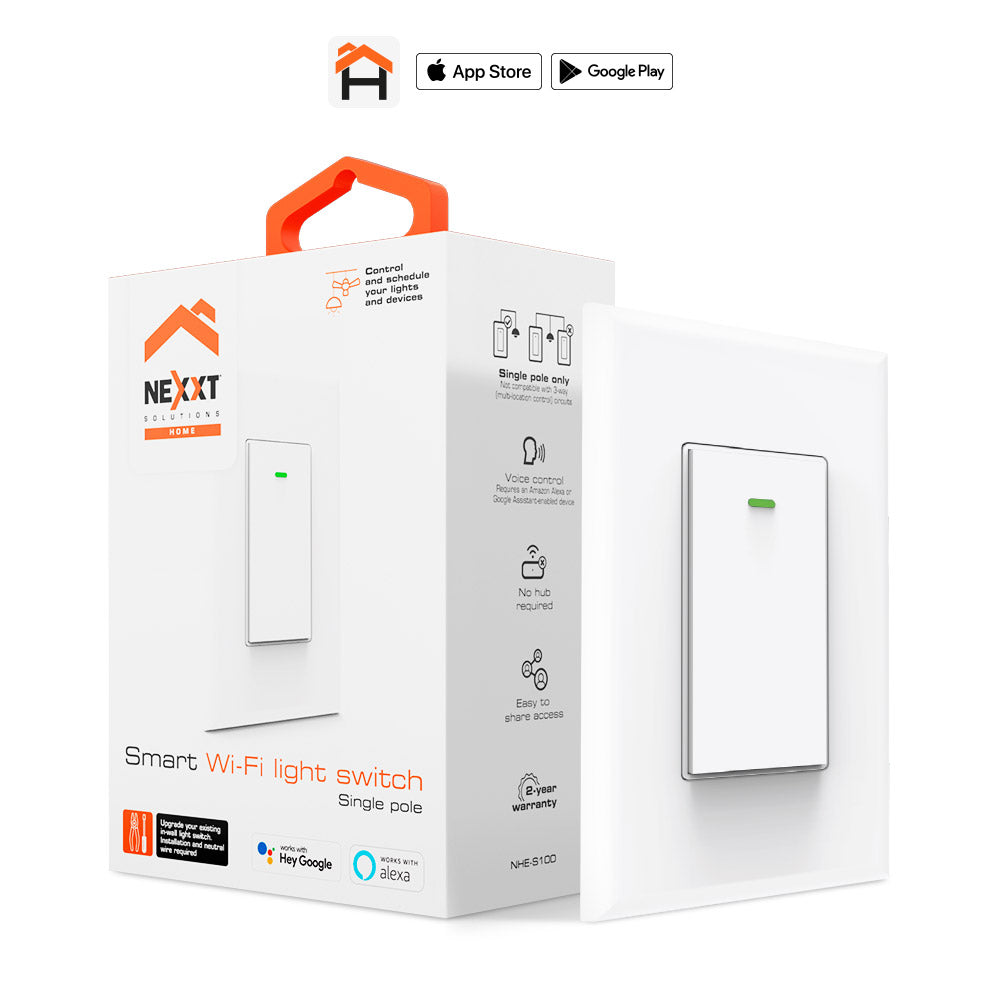 Nexxt Interruptor Inteligente Monopolar con Conexión Wi-Fi
