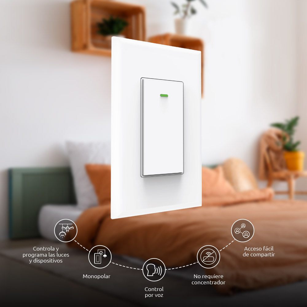 Nexxt Interruptor Inteligente Monopolar con Conexión Wi-Fi
