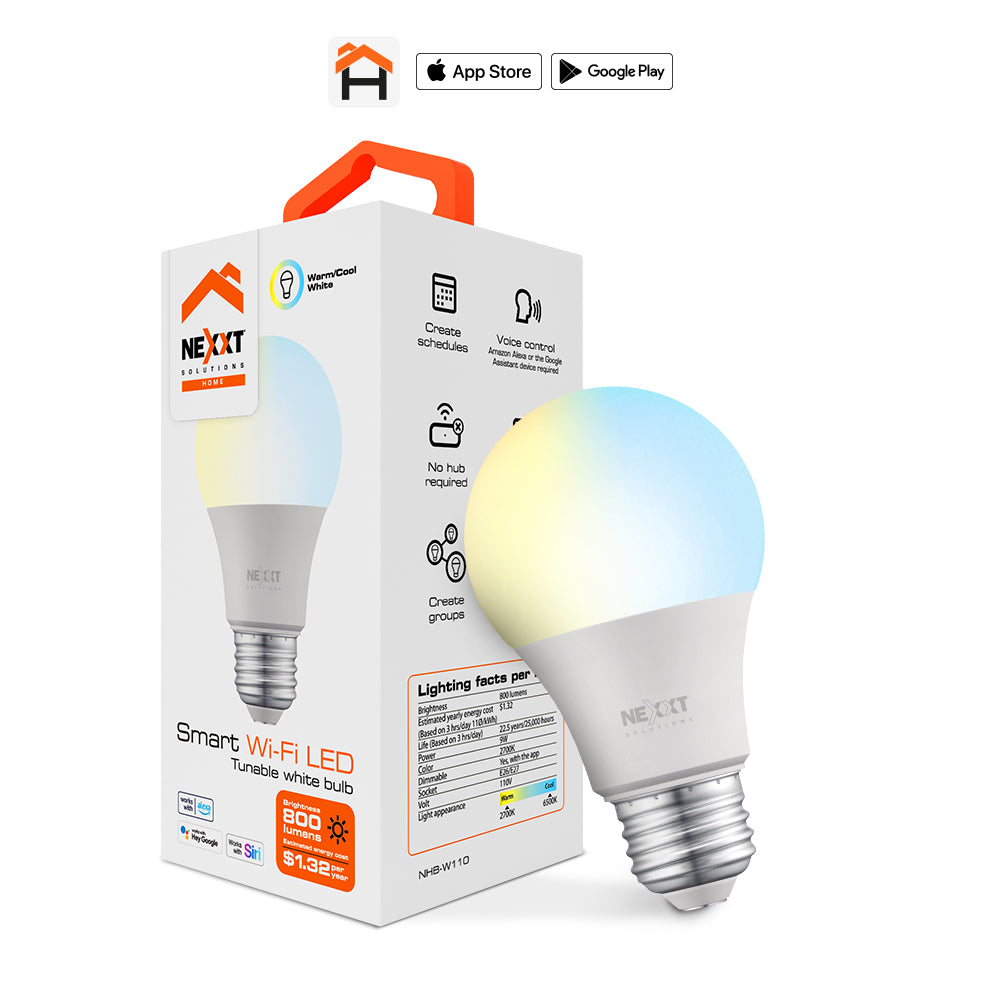Nexxt Bombilla LED inteligente Wi-Fi 110V - A19 - NHB-W110
