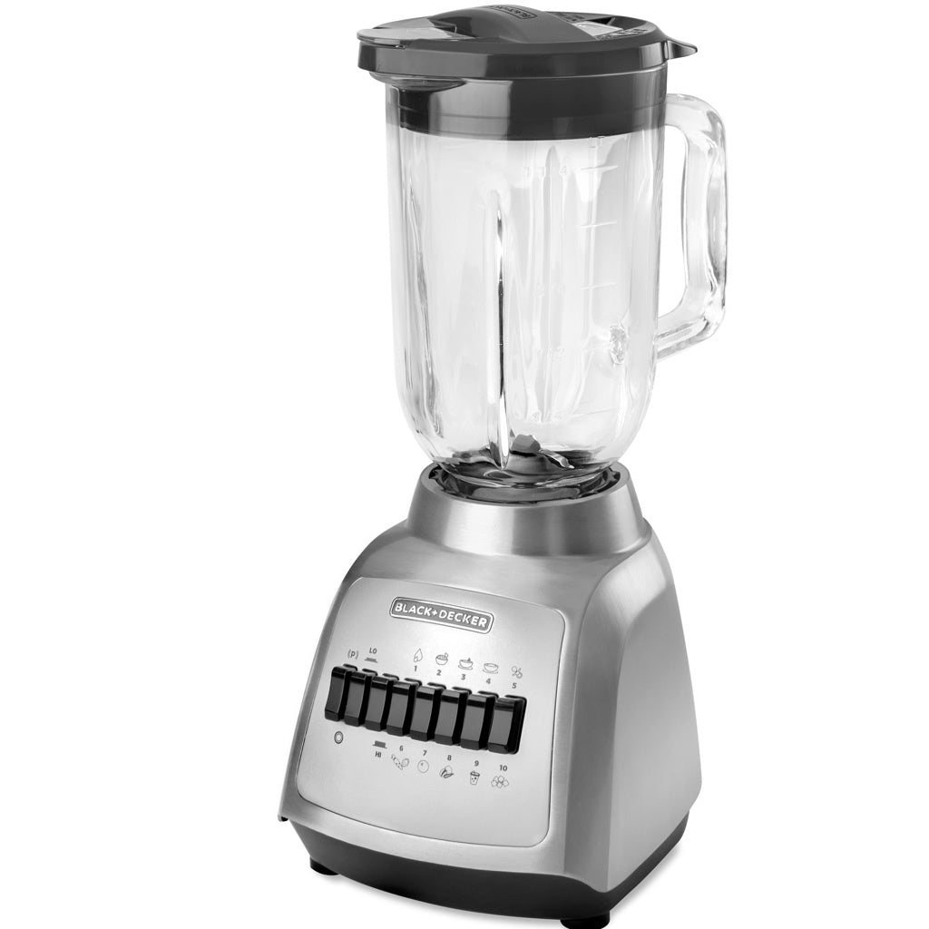 Black + Decker Licuadora 10 Velocidades Jarra Vidrio BLBD210GSs
