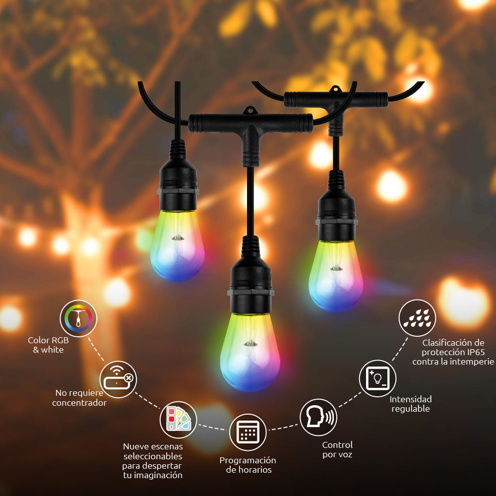 Nexxt Guirnalda de Luces Inteligente con Conexión Wi-Fi