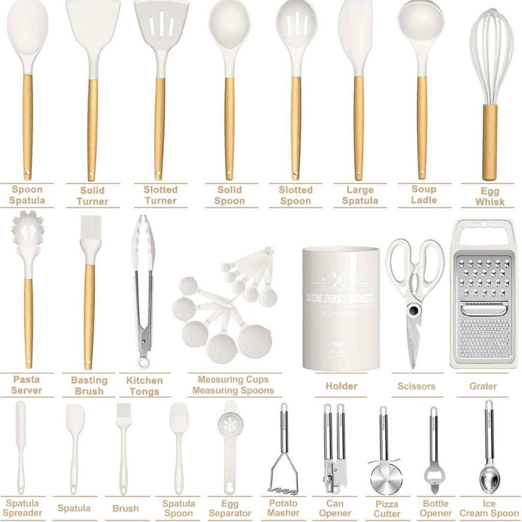 Umite Chef Juego de Utensilios de Cocina de Silicona, 34 piezas