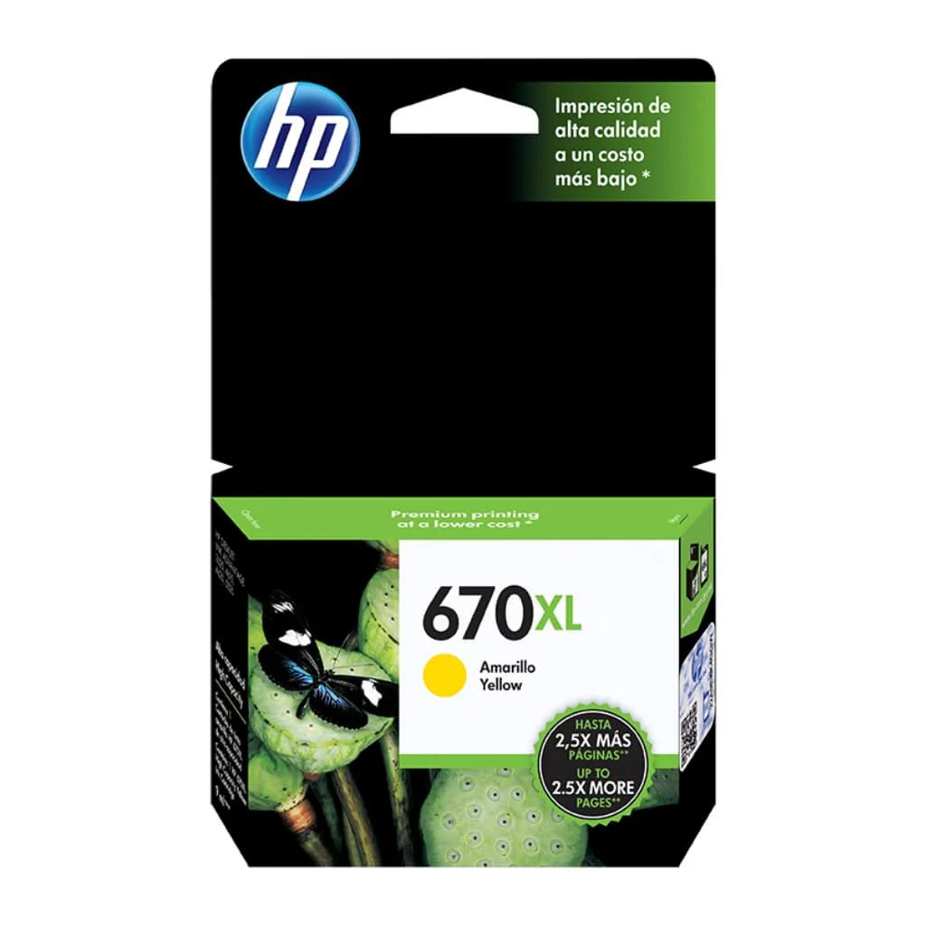 HP Cartucho Amarillo #670XL (CZ120AL)