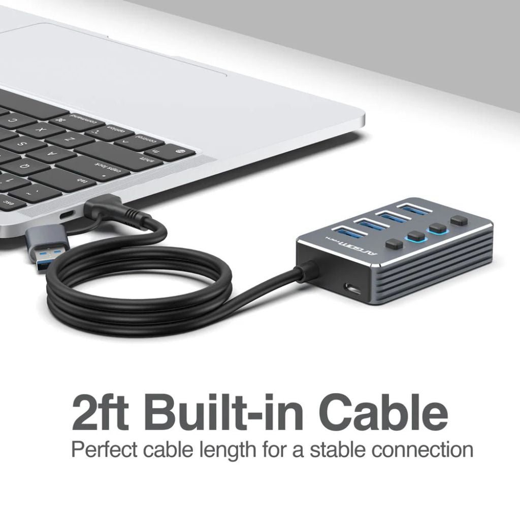 Argom Hub USB A+C a 4 Puertos USB