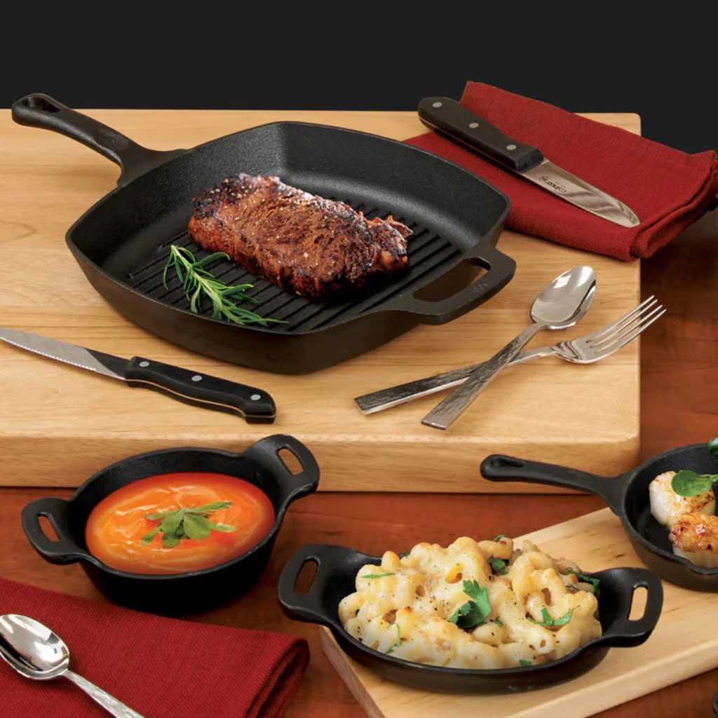 Winco Sartén de Hierro Cuadrada FireIron de 10.5 "x 10.5"