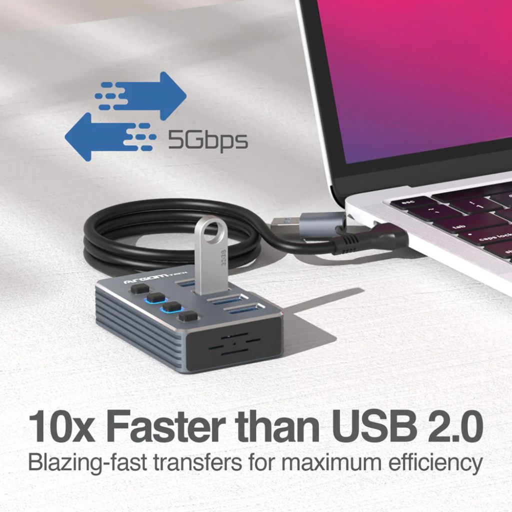 Argom Hub USB A+C a 4 Puertos USB