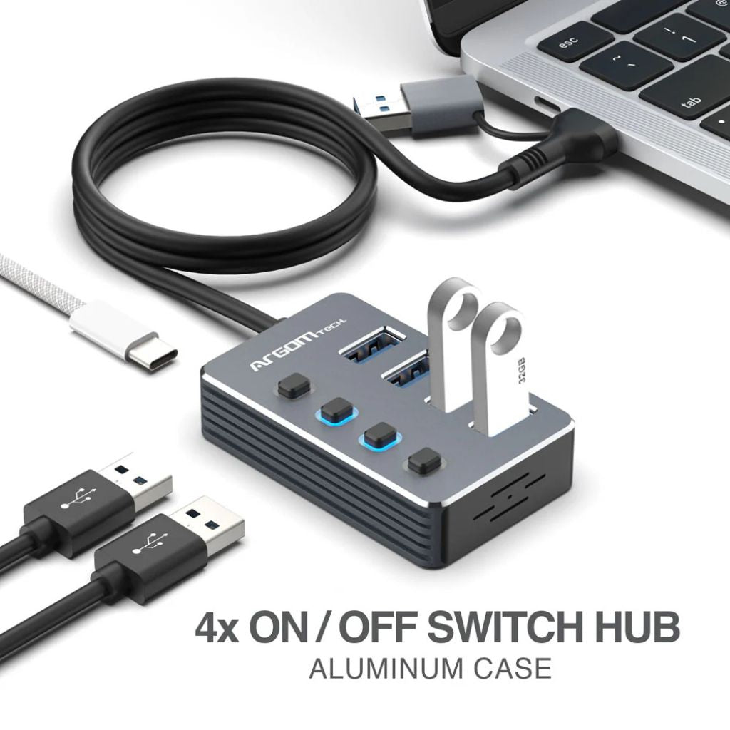 Argom Hub USB A+C a 4 Puertos USB