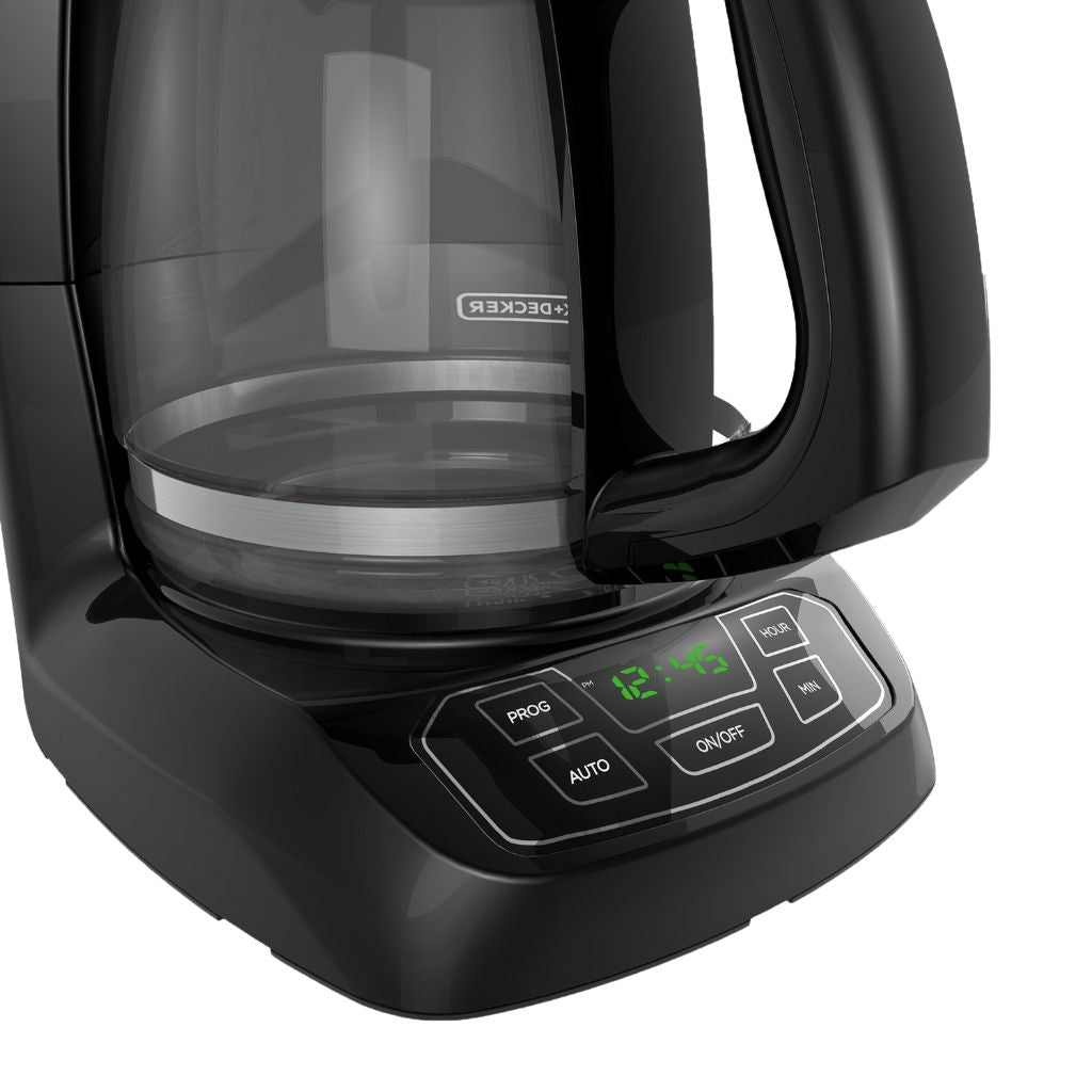 Black + Decker Cafetera 12 Tazas Negra Digital, CM1105B