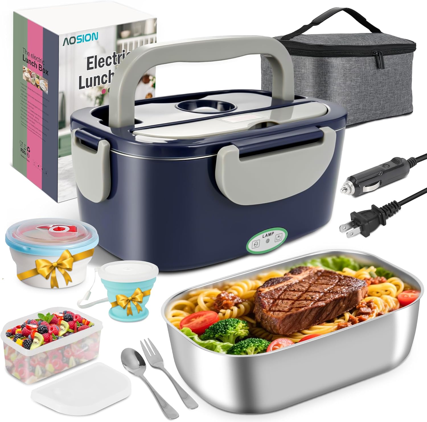 Lonchera Eléctrica para Adultos, Térmica 3 en 1 de 80 W