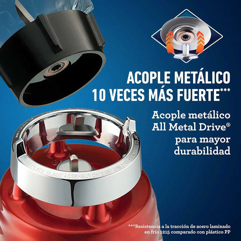 Oster Licuadora Roja con Perilla Ergonómica de 3 Velocidades BLST4126R