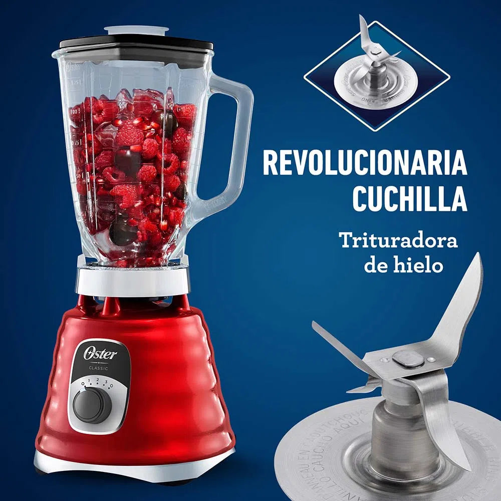 Oster Licuadora Roja con Perilla Ergonómica de 3 Velocidades BLST4126R