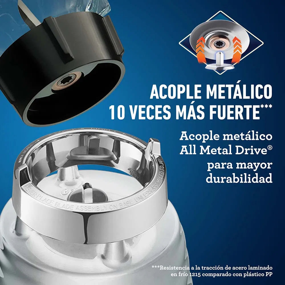 Oster Licuadora Cromada con Perilla Ergonómica de 3 Velocidades BLST4655