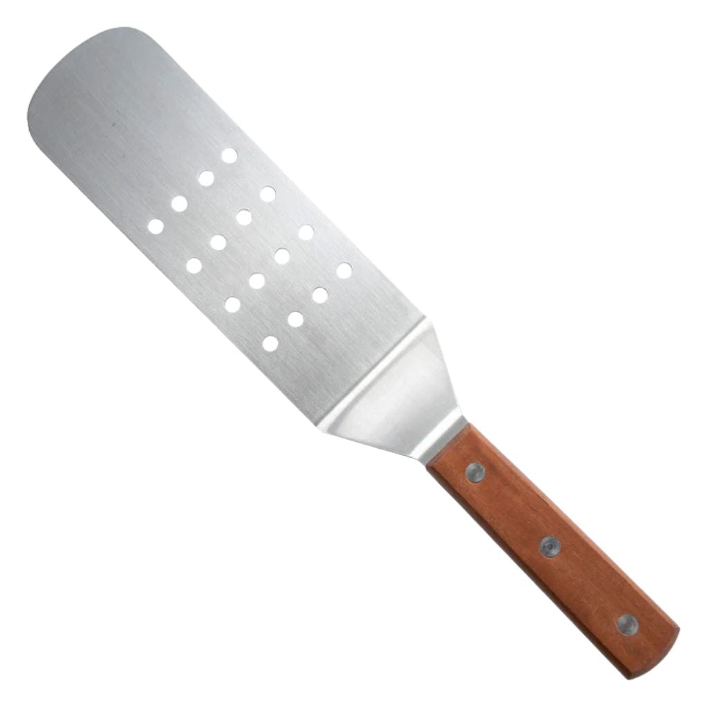 Winco Espátula de Cocina con Hoja Perforada Curva 8-1/4"