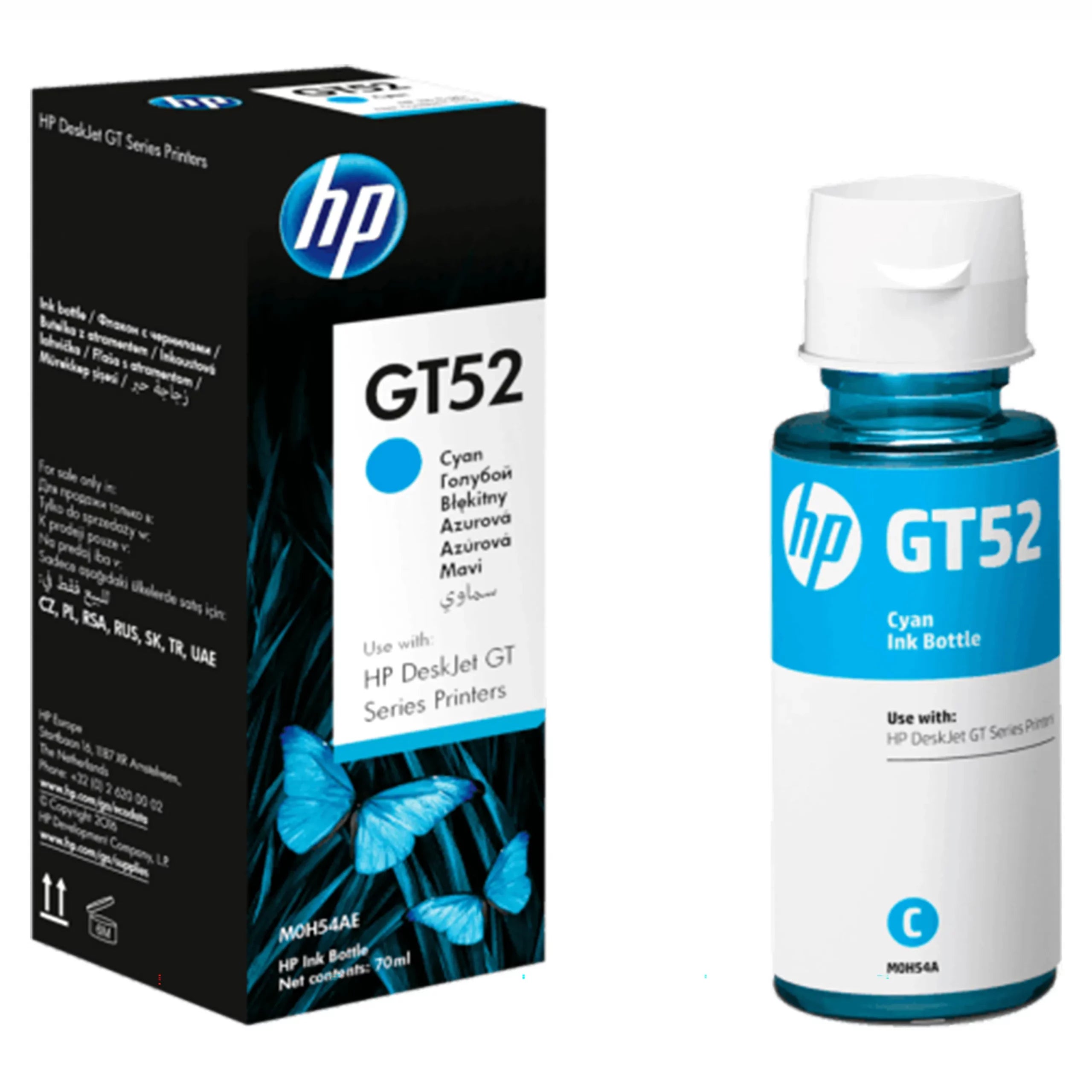 HP Botella de Tinta HP GT52 Cian (M0H54AL)