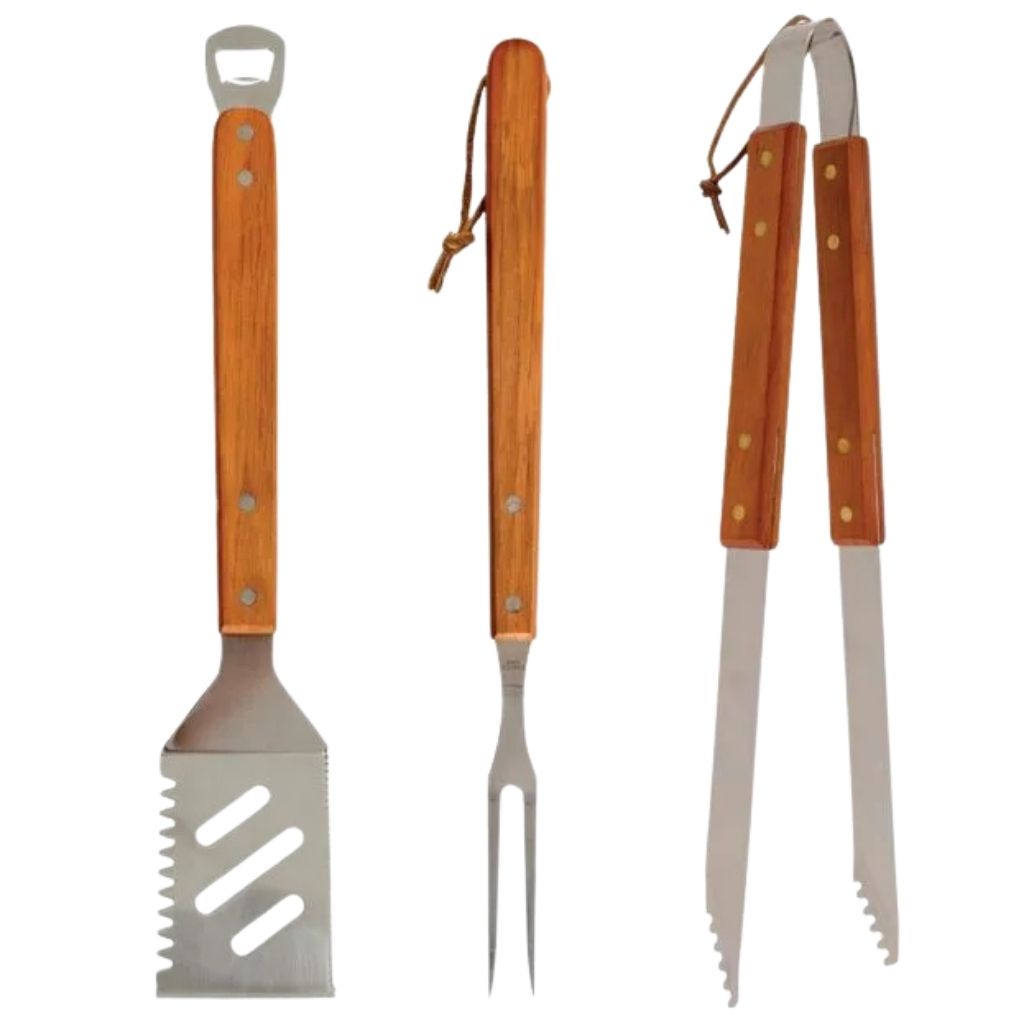 Mr. Bar-B-Q Juego de Utensilios de Acero Inoxidable para Parrilla de 3 piezas