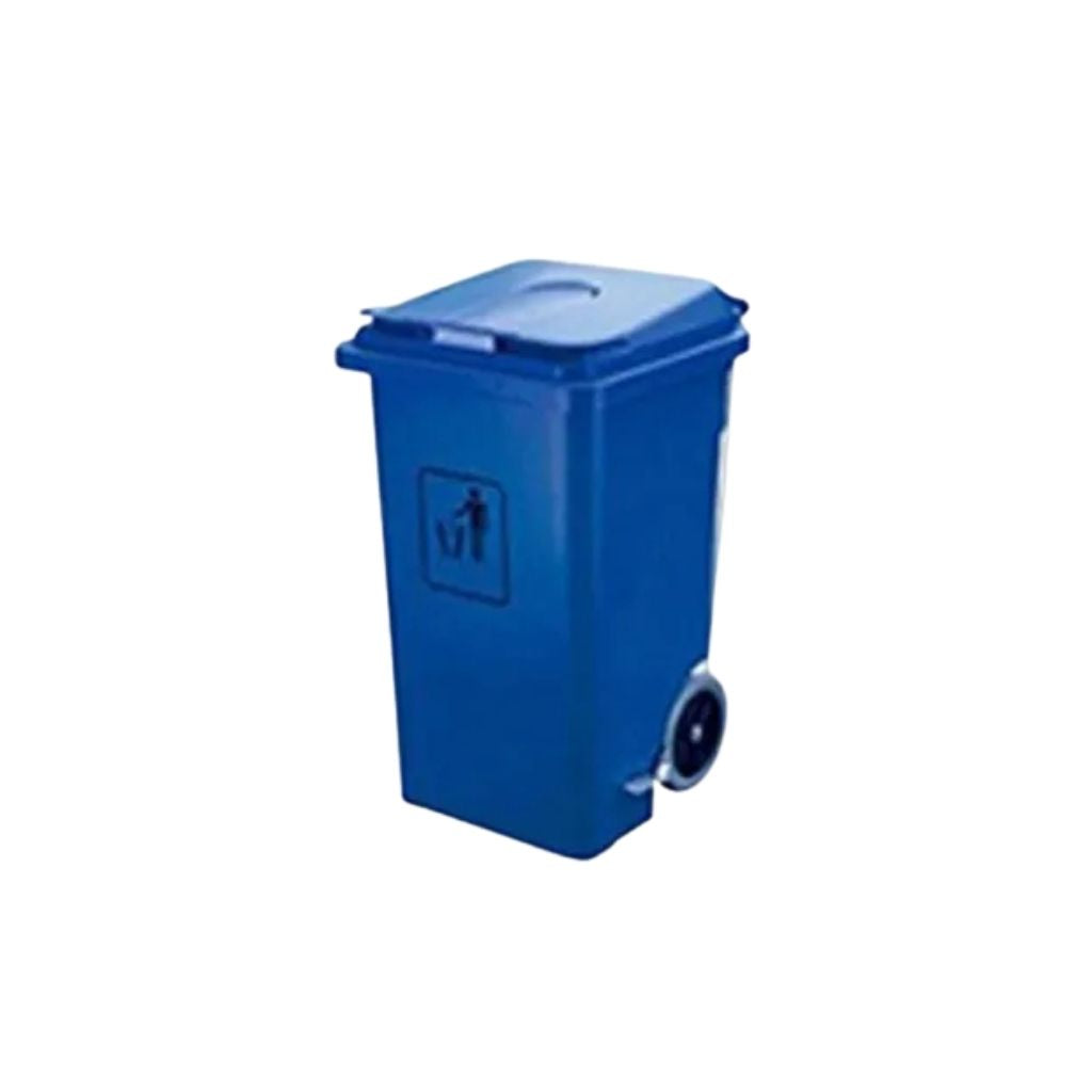 RWA Basurero de Pedal con Ruedas Azul 240L