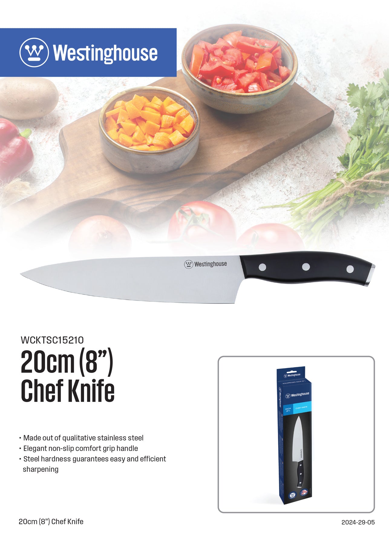 Westinghouse Cuchillo de Chef 8", WCKTSC15210