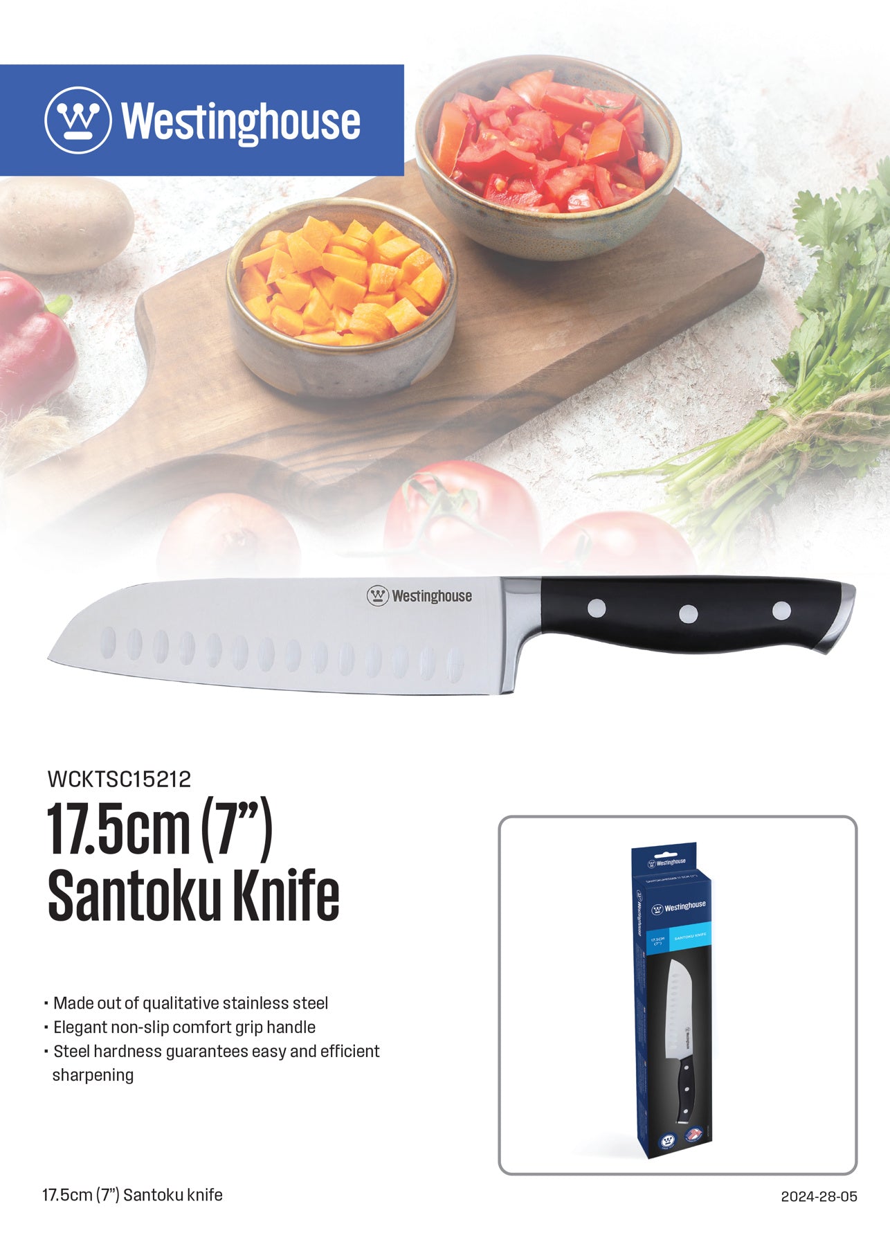 Westinghouse Cuchillo Santoku 7", WCKTSC15212