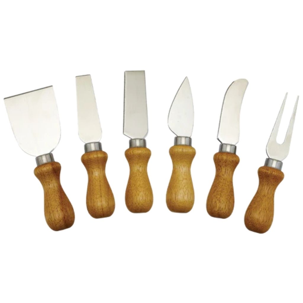 Winco Cuchillo para Quesos de Madera Set de 6 piezas