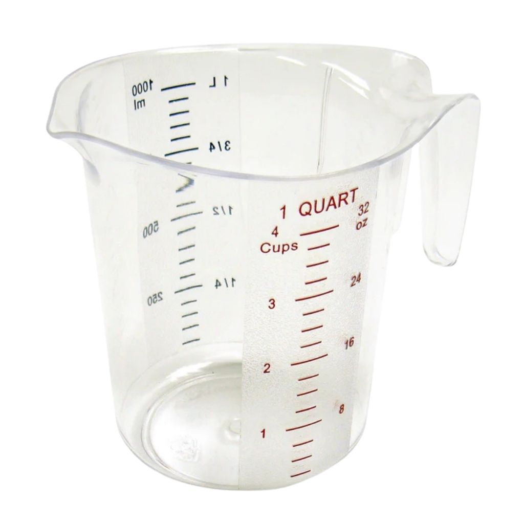 Winco Pichel de Medida de Policarbonato de Letra Roja 1QT