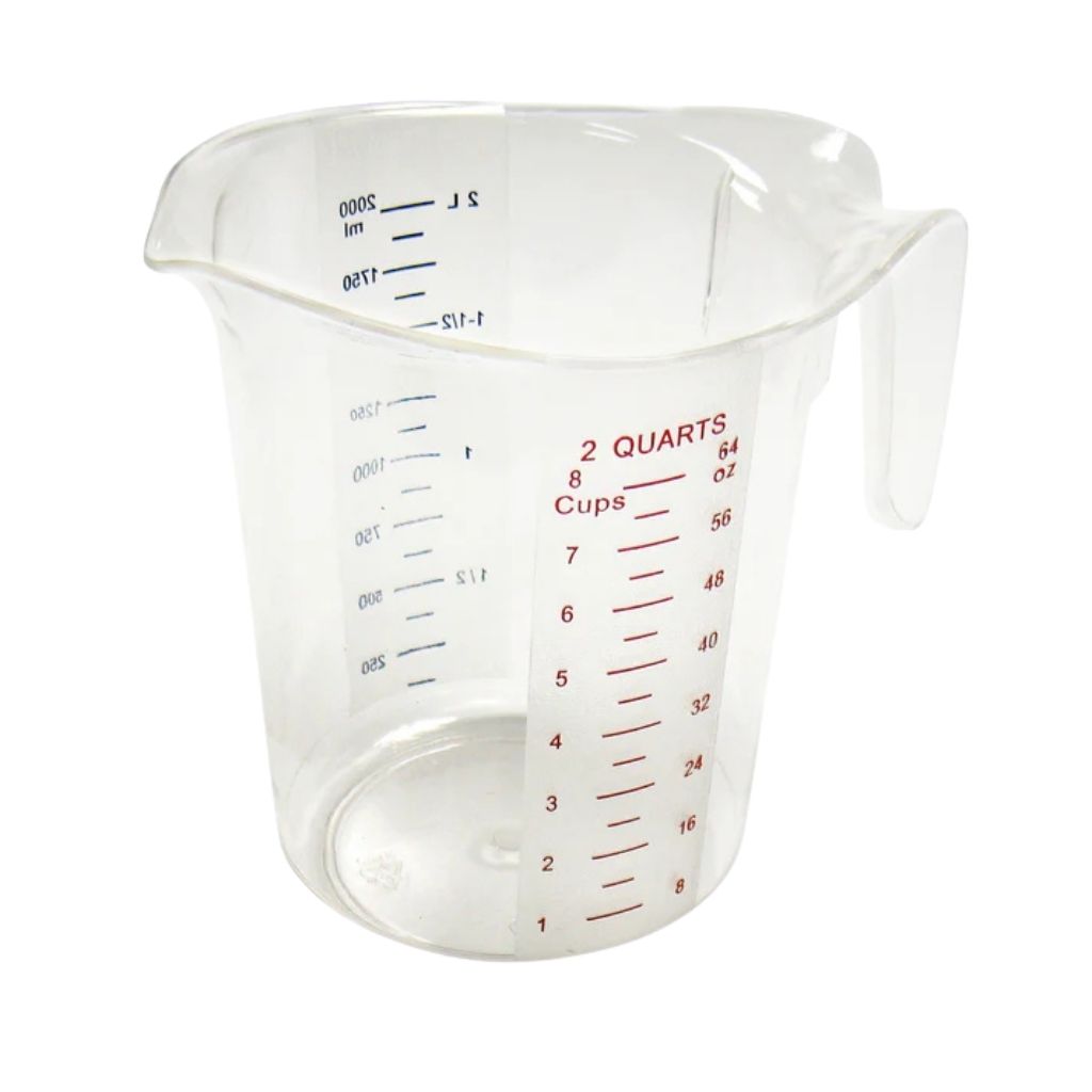 Winco Pichel de Medida de Policarbonato de Letra Roja 2QT