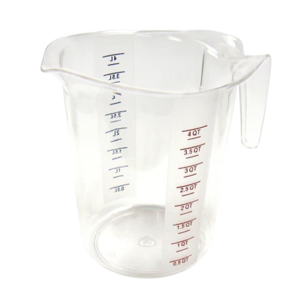Winco Pichel de Medida de Policarbonato de Letra Roja 4 QT