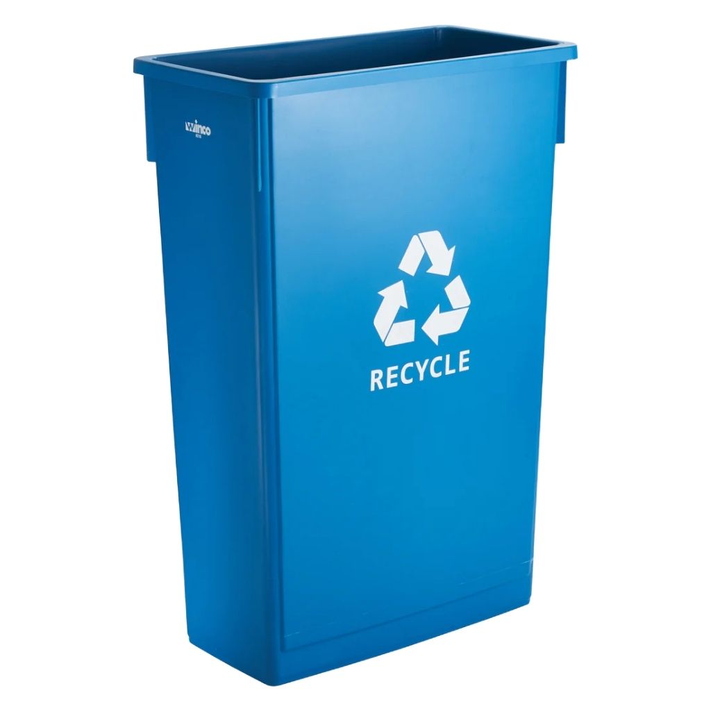 Winco Basurero sin tapa Azul de 23 Gal