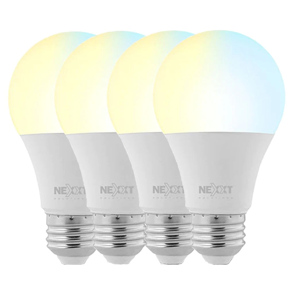 Nexxt Bombillo Inteligente Wi-Fi LED W110, Luz Blanca, Pack 4 Unidades