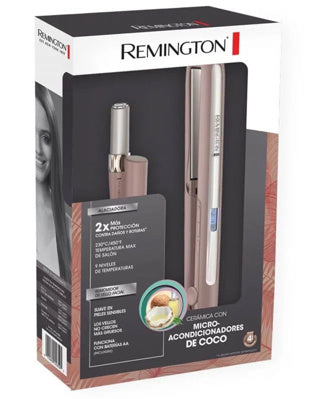 Remington Combo Alisador Terapia de Coco + Removedor Vello Facial S7740-WPG-F